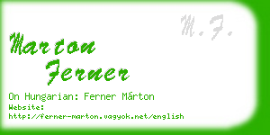 marton ferner business card